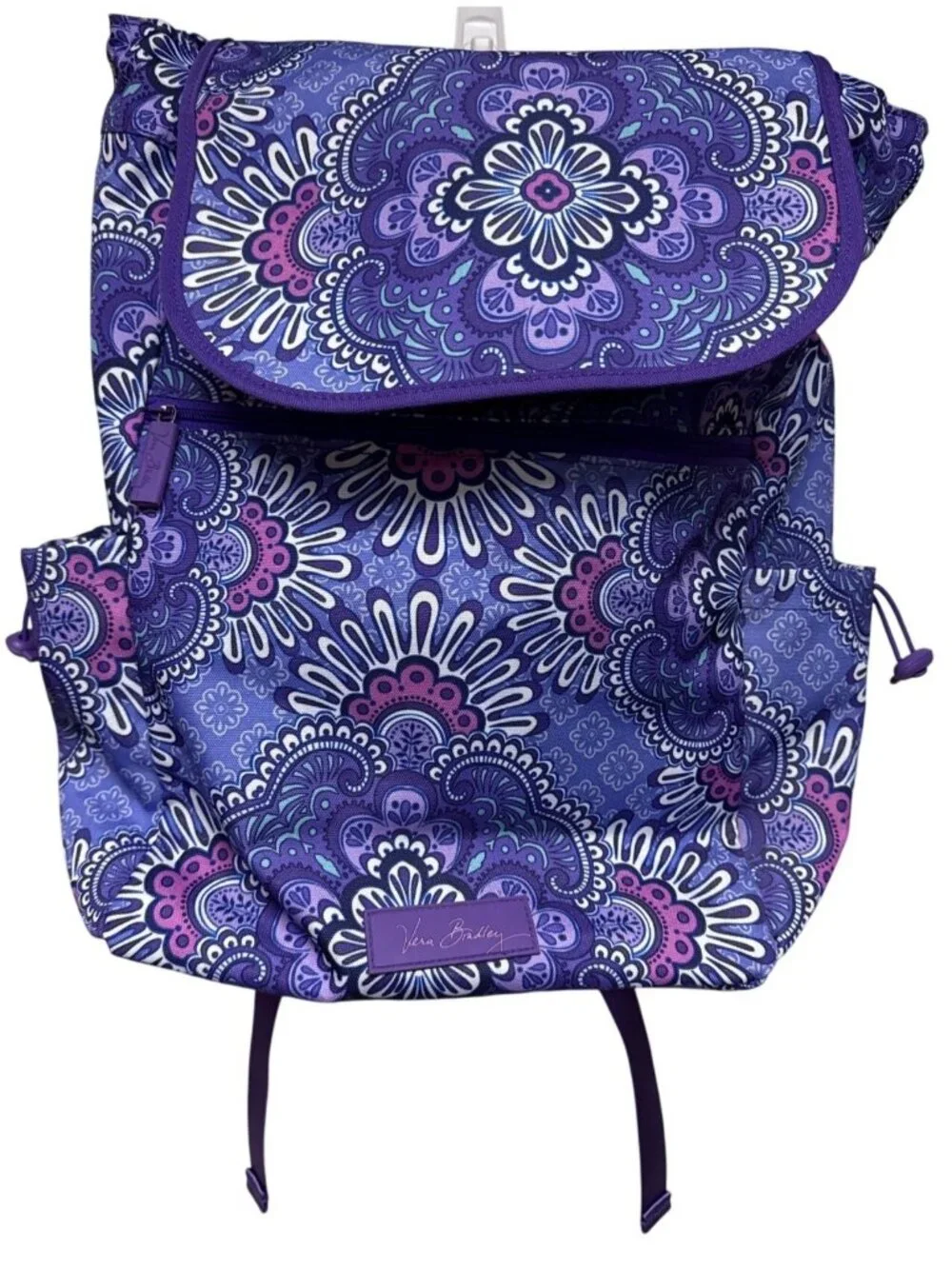 Vera Bradley Lighten Up Backpack Lilac Medallion Purple Drawstring 16x17x6 NEW